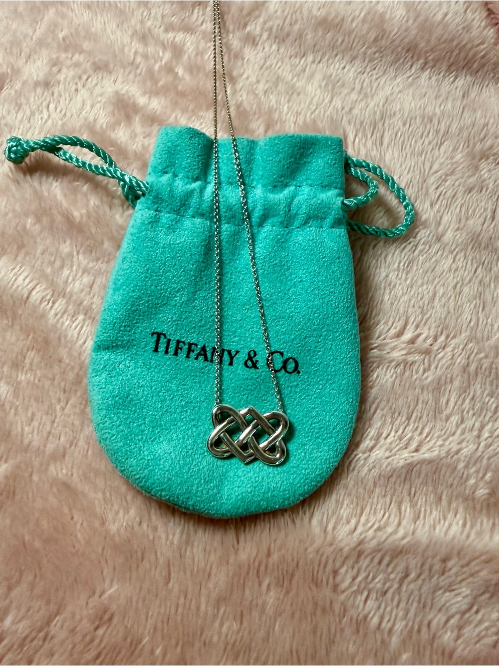Authentic Tiffany & Co. 925 Silver Celtic Knot Pendant Necklace